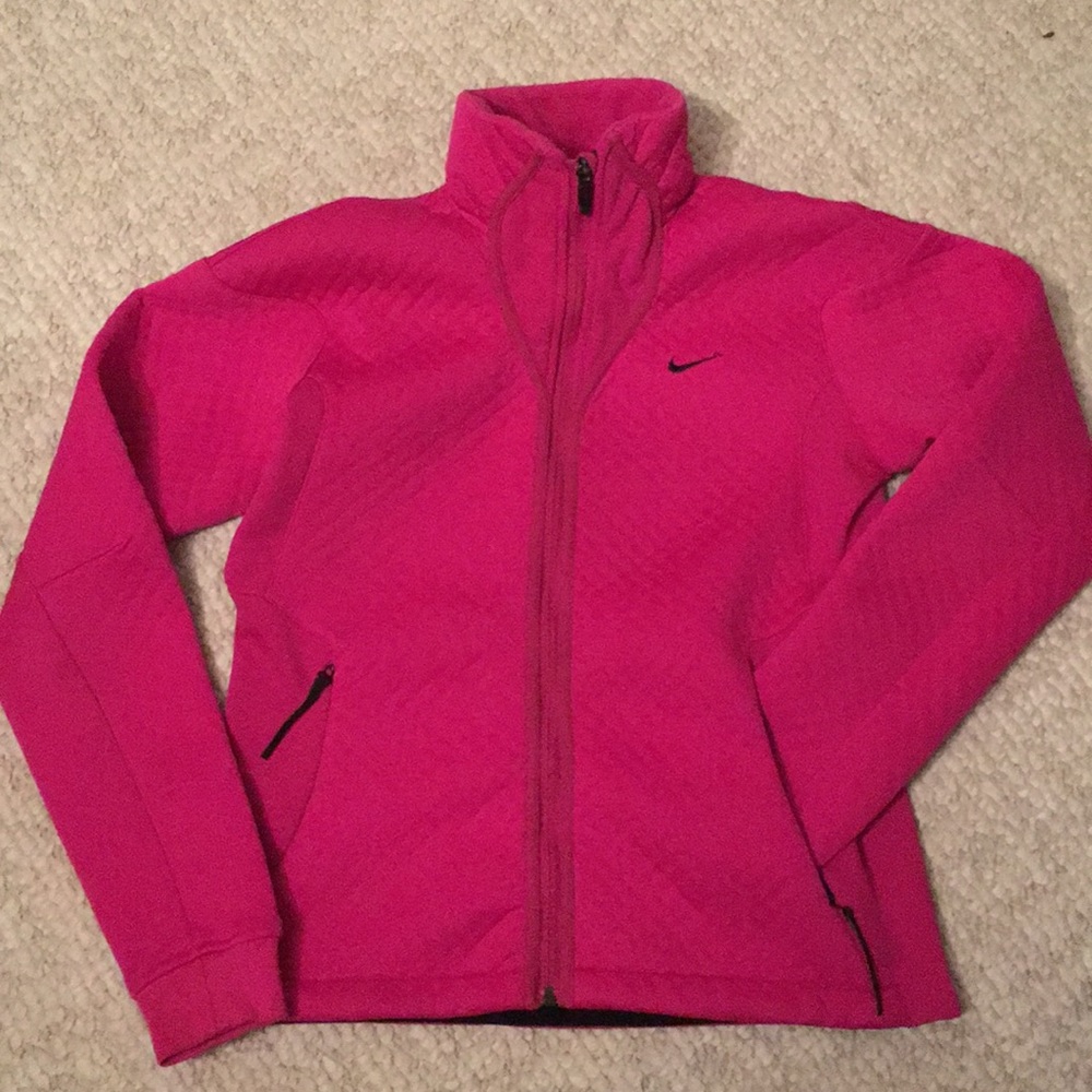 ✔️ Nike runners jacket—raspberry with black detail